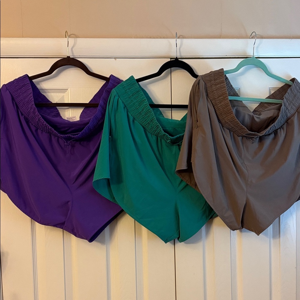 All in Motion Women's Athletic Shorts - Purple, Green, Gray